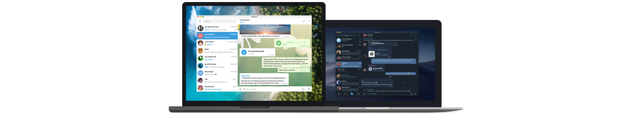 Aperçu de Telegram Web ouvert dans un navigateur de bureau, sans installation
