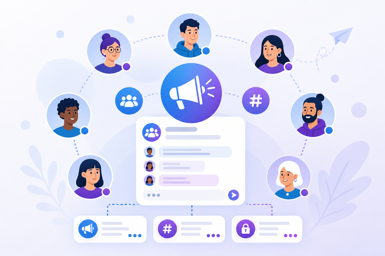 Illustration de la gestion de grands groupes et canaux Telegram